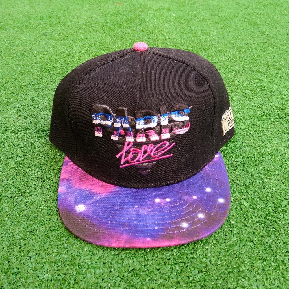 Paris Love 75 Cayler & Sons Adjustable Snapback Universe Flat Bill Hat Cap NWT